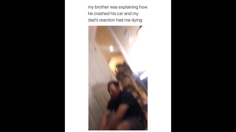 Son explaining car crash to dad