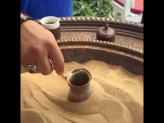 Sand brewed coffee
