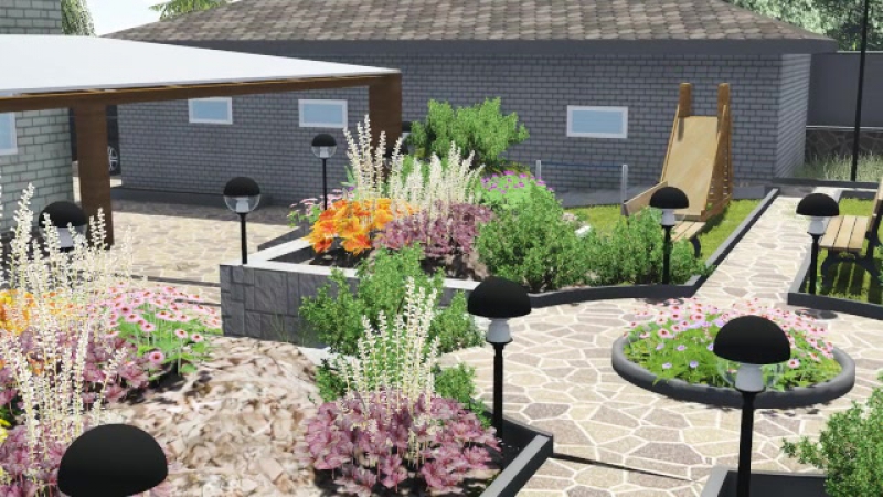 Ландшафт участка дома