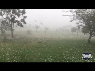 Epic monster hail storm hits oakey, qld, australia