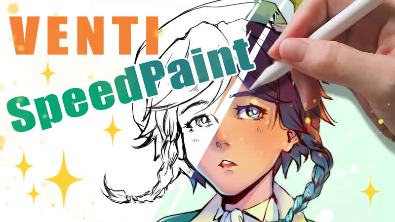Венти спидпеинт / venti from genshin impact [speedpaint]