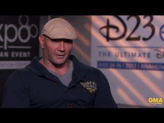 Dave bautista on chris hemsworth’s thor meeting guardians of the galaxy for first time in avengers infinitywar trailer d23 expo