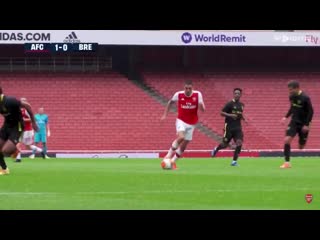 Arsenal’s goals from today’s friendly against brentford, scored by joe willock and alexandre lacazette afc