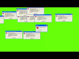 Футаж error windows, глюк, лаг, синий экран смерти, зелёный фон, хромакей mp4