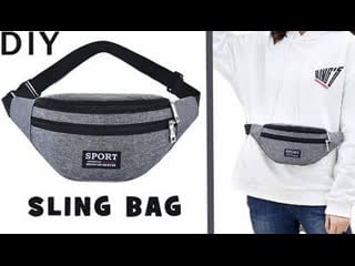 Gray purse bag with pocket tutorial zipper belt free hands bag 20 min