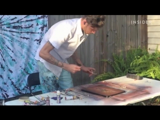 This artist makes paintings with firecracker explosions