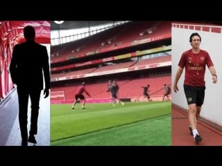 Arsenal in training at the emirates stadium