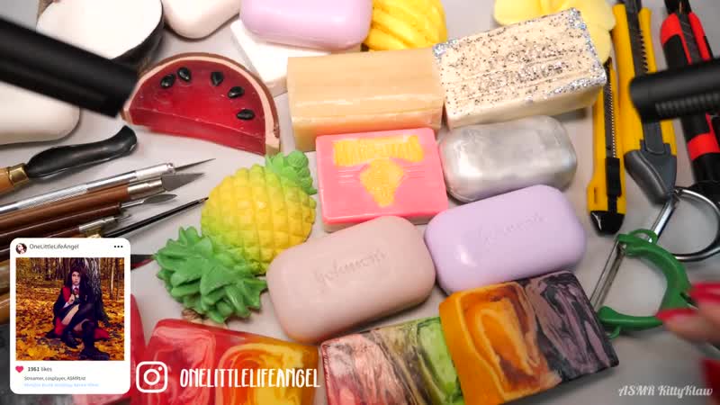 Асмр резка мыла 🚿🔪 asmr soap carving ✂