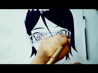 Sarada uchiha sharingan drawing boruto naruto the movie