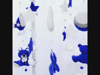 Мобиль мишки тедди из фетра