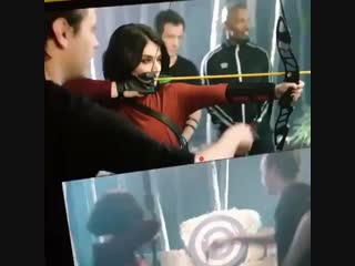 Eve hewson, taron egerton and jamie foxx training for robin hood movie