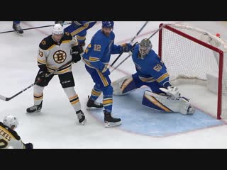 Jordan binnington stretches out glove to rob david backes