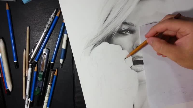 Pencil drawing desenhando margot robie (harley quinn)
