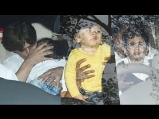 Srk with abram, taimur ali khan spotted at rani mukerjis daughter adira birthda