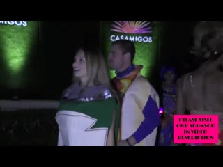 Stephen amell and cassandra jean outside the 2019 casamigos halloween party in beverly hills