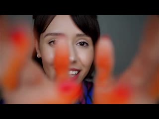 Asmr lens tapping positive affirmations word repetition, hand movements! for r