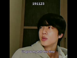 A comprehensive evolution of jins long hair from nov 2019 to april 2020