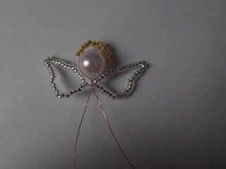 Белоснежный ангел из бисера angel with snow white beads