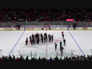 Justin williams bowls a strike to celebrate hurricanes win