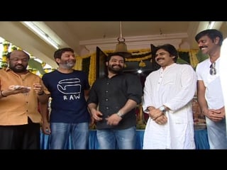 #ntr28launch pooja ceremony jr ntr pawan kalyan trivikram srinivas pr