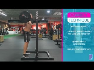 Squats with a barbell and rising up on your tiptoes